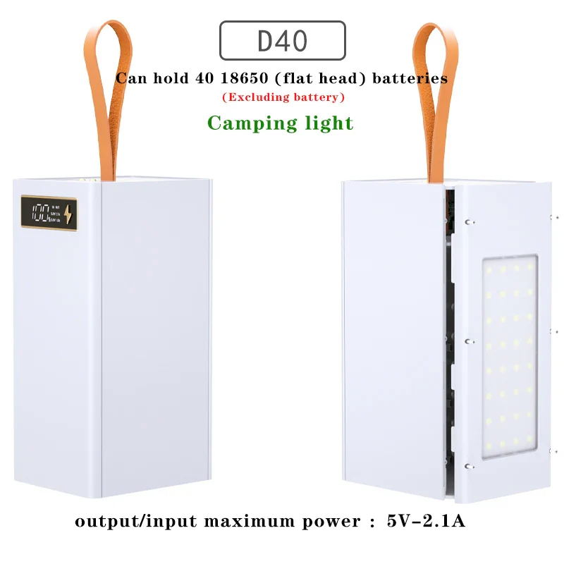 40*18650 DIY Power Bank Case Batteries Power Box Regular/PD Camping light Version Power Bank Shell Batteries Power Shell - Image 12