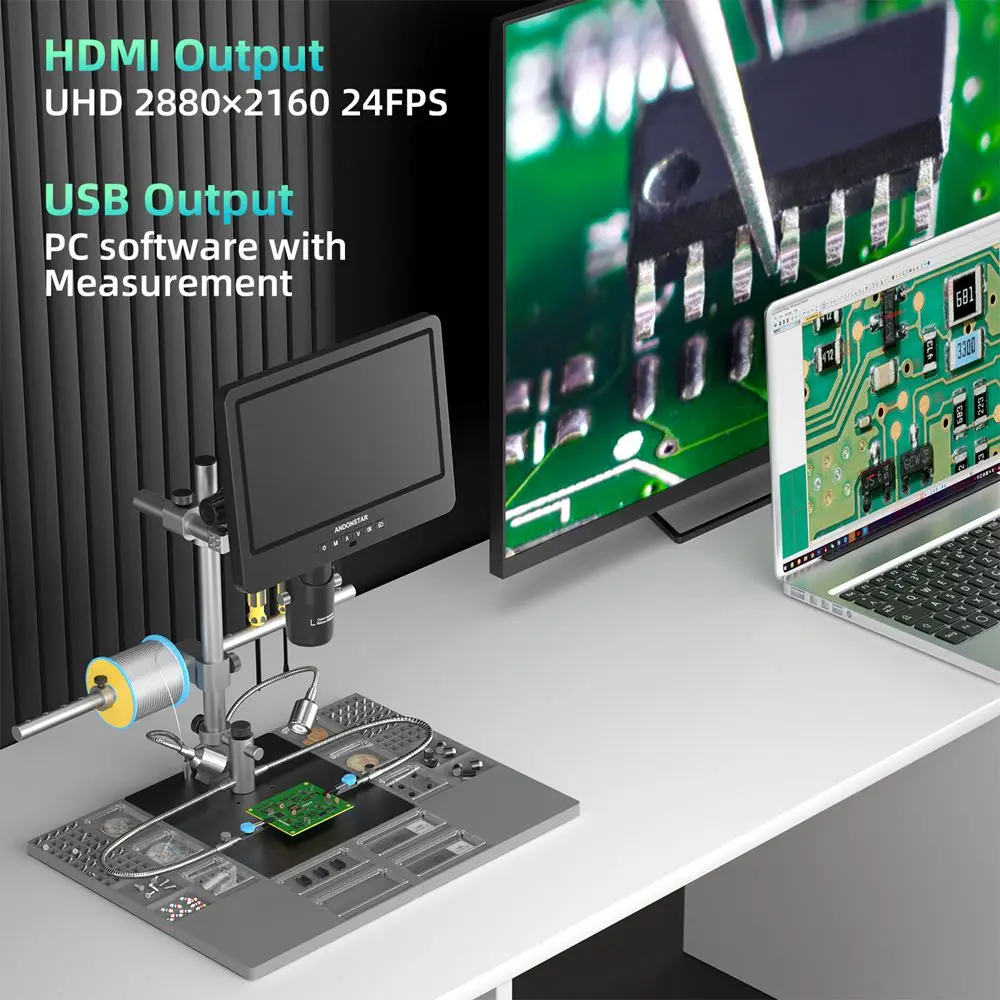 Andonstar AD249SM-Plus HDMI Digital Microscope 2000X 10.1'' IPS Screen for PCB/SMD Soldering Microscope Phone Watch Repairing - Image 5