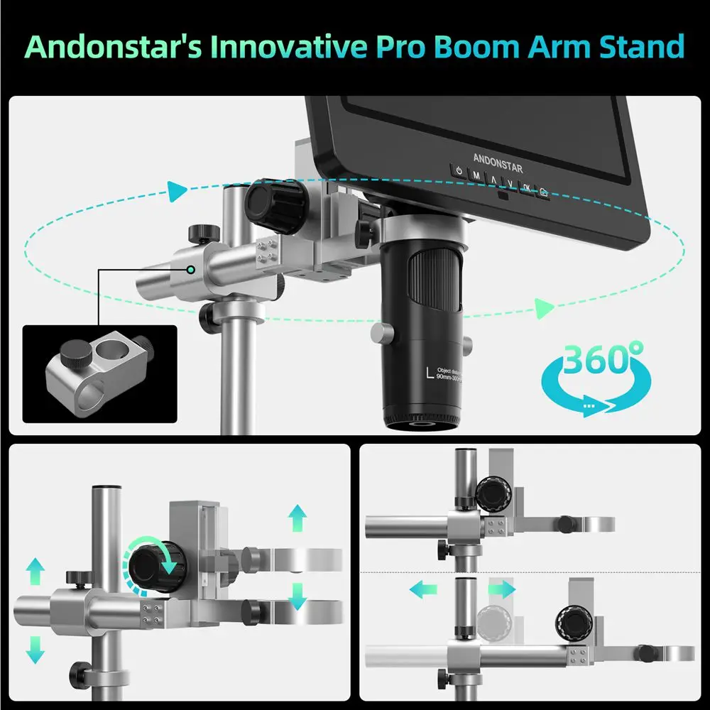 Andonstar AD249SM-Plus HDMI Digital Microscope 2000X 10.1'' IPS Screen for PCB/SMD Soldering Microscope Phone Watch Repairing - Image 6