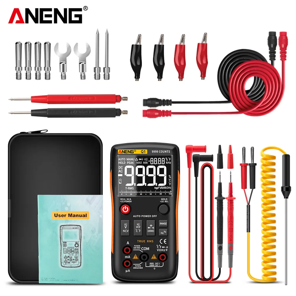 ANENG Q1 Digital Multimeter 9999 Analog Tester True RMS Professional Multimetro DIY Transistor Capacitor NCV Testers Lcr Meter - Image 8