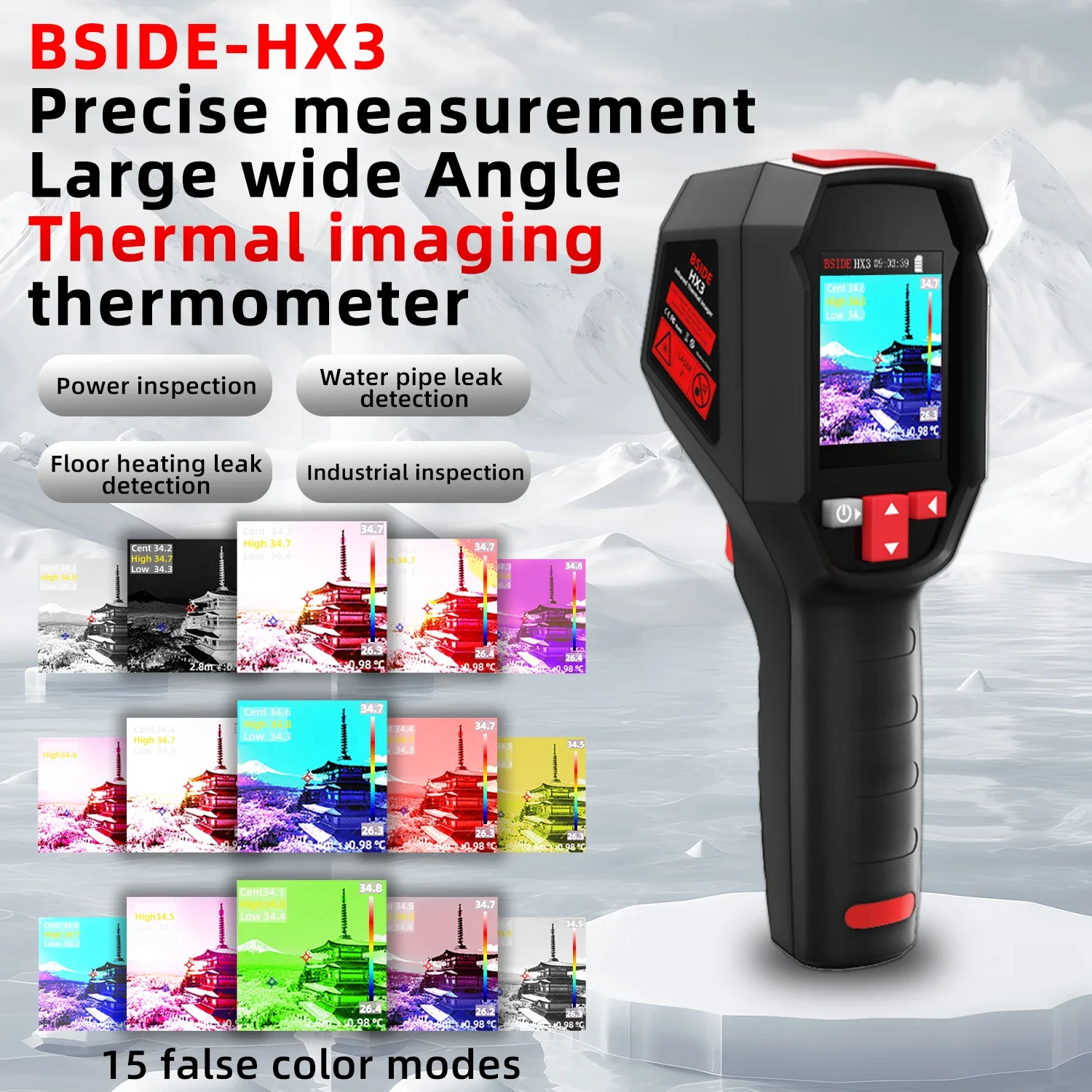 BSIDE HX3 Thermal Imaging Thermometer High PrecisionPipe Leak Detection 240x240 Thermal Resolution 2.4'' TFT Color Screen LED - Image 2