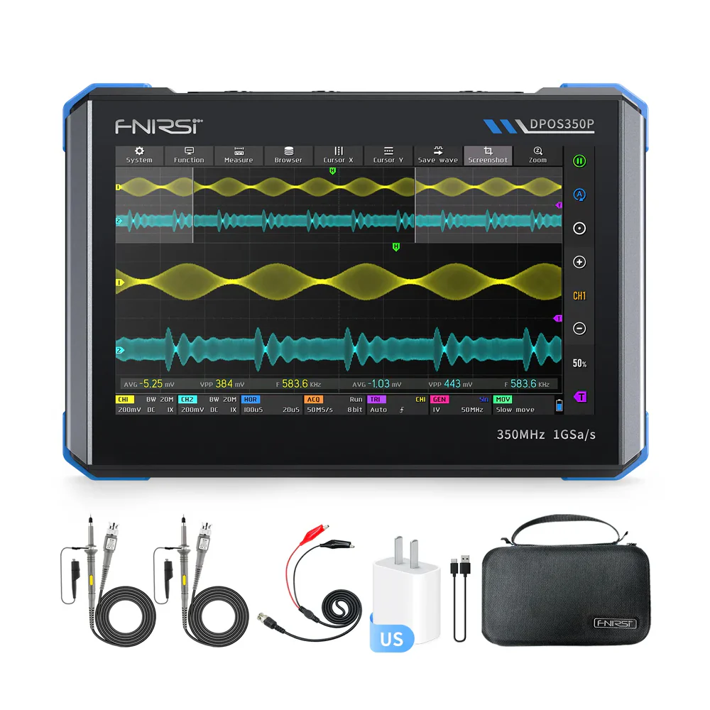 FNIRSI DPOS350P 4in1 Tablet Oscilloscope 2 Channel 350MHz Signal Generator 50MHz - Image 8