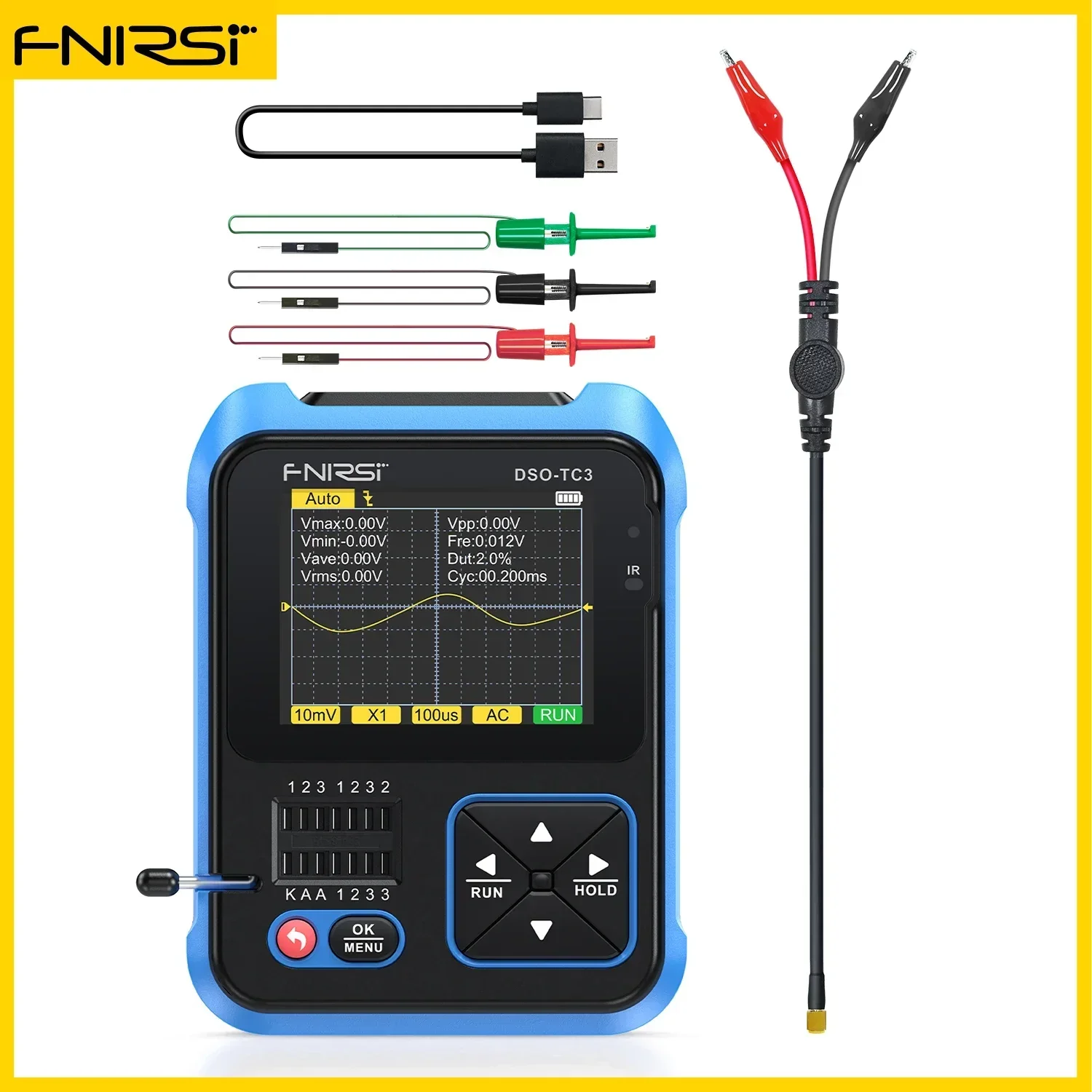 FNIRSI DSO-TC3 Digital Oscilloscope Mini Transistor Tester - Image 7