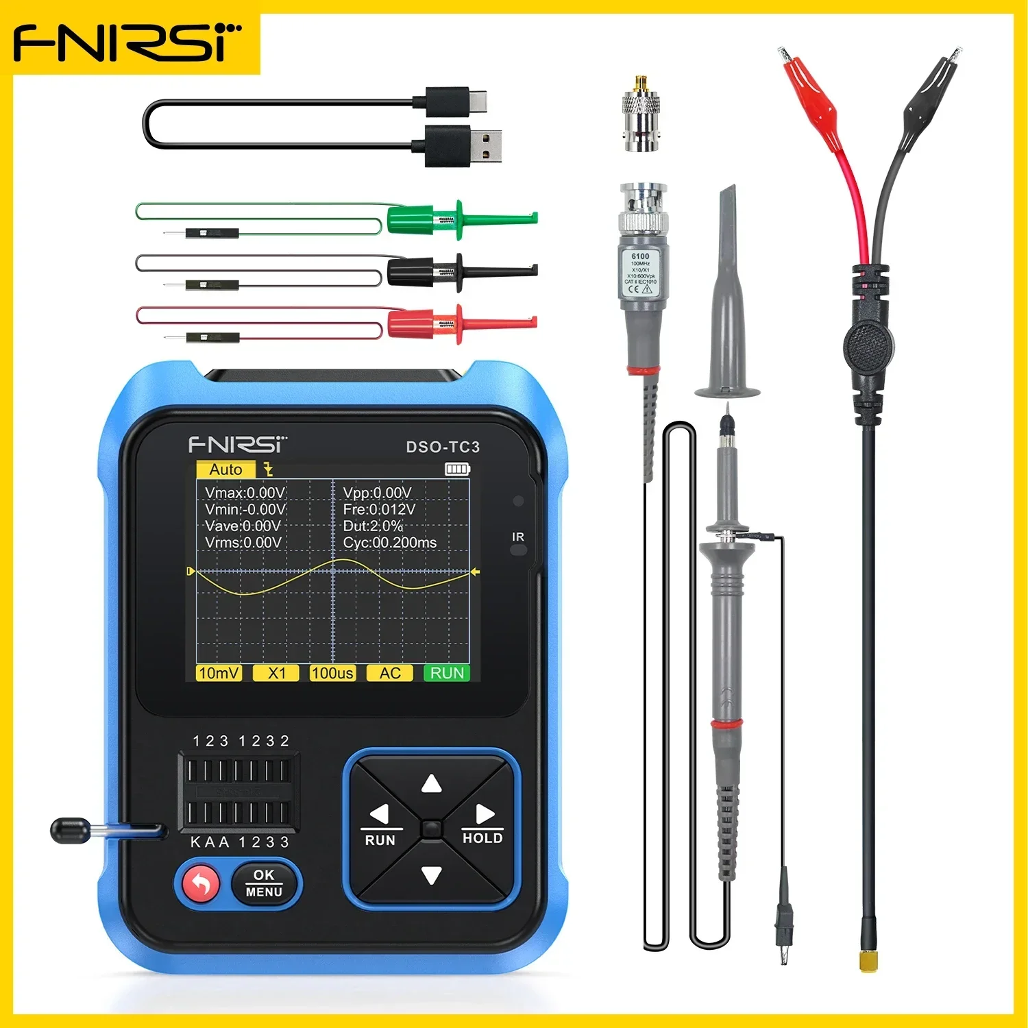 FNIRSI DSO-TC3 Digital Oscilloscope Mini Transistor Tester - Image 8