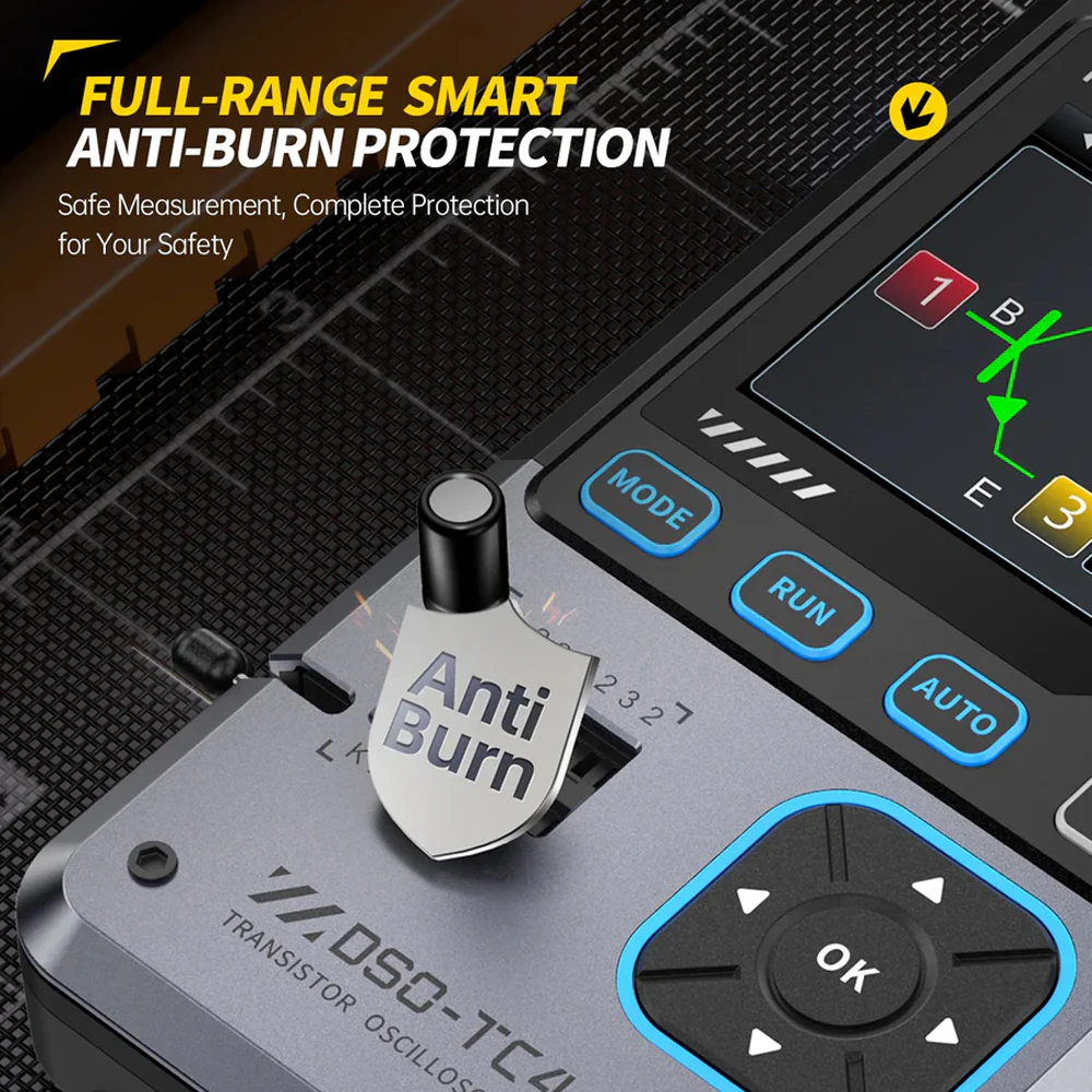 FNIRSI® DSO-TC4 3-IN-1 10MHz 48MSa/s Digital Oscilloscope Transistor Tester Signal Generator - Image 8