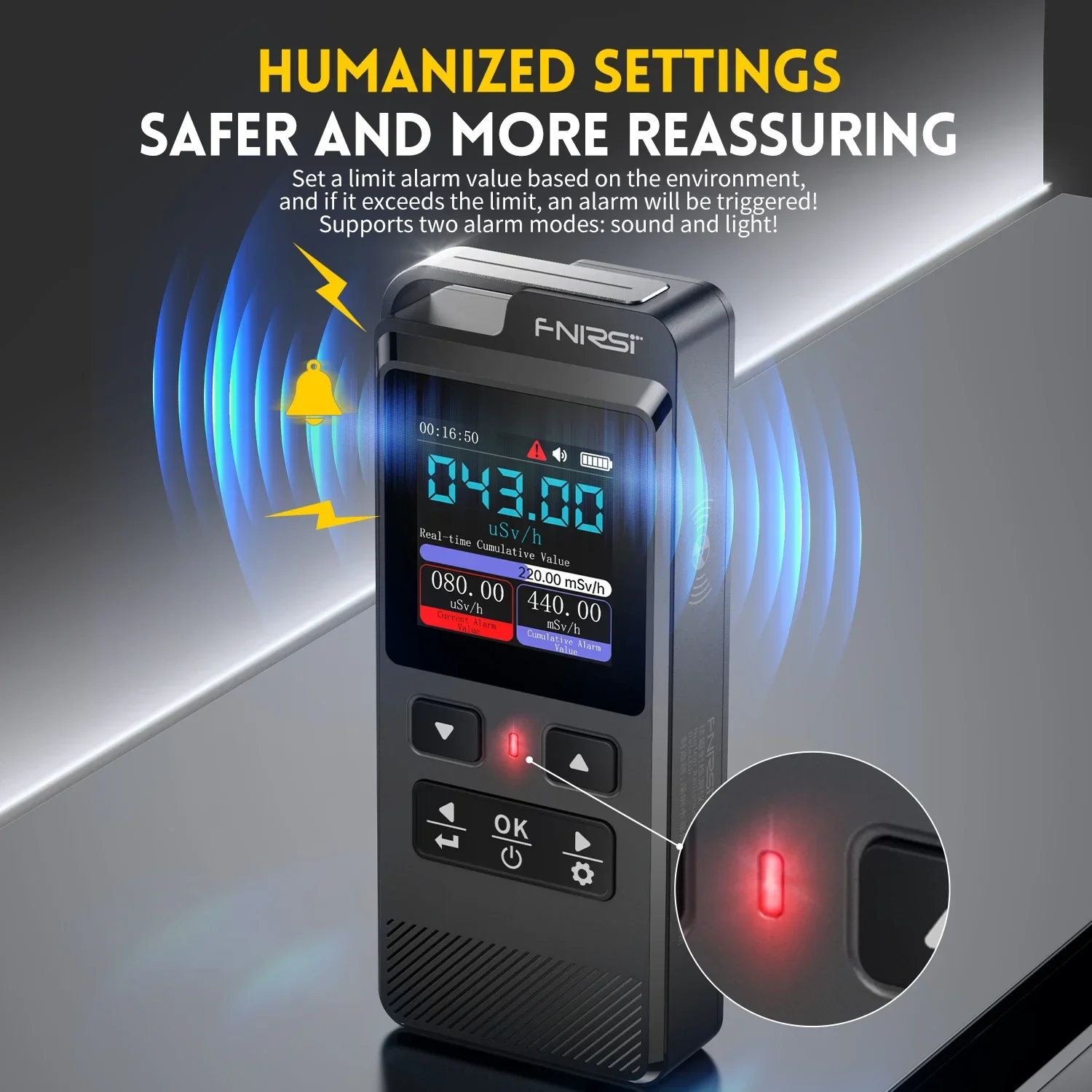 FNIRSI GC-02 Mini Nuclear Radiation Detector Geiger Counter - Image 6