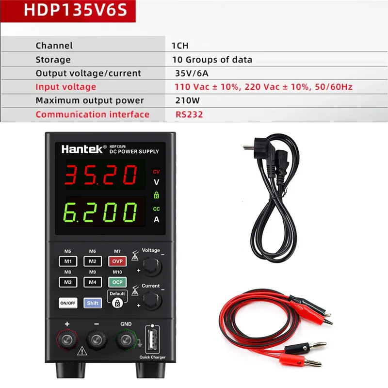 Hantek HDP135V6A Programmable DC Power Supply Low Ripple Low Noise Digital Lab Bench Power Source Stabilized Voltage Regulator hantek hantek - Image 10