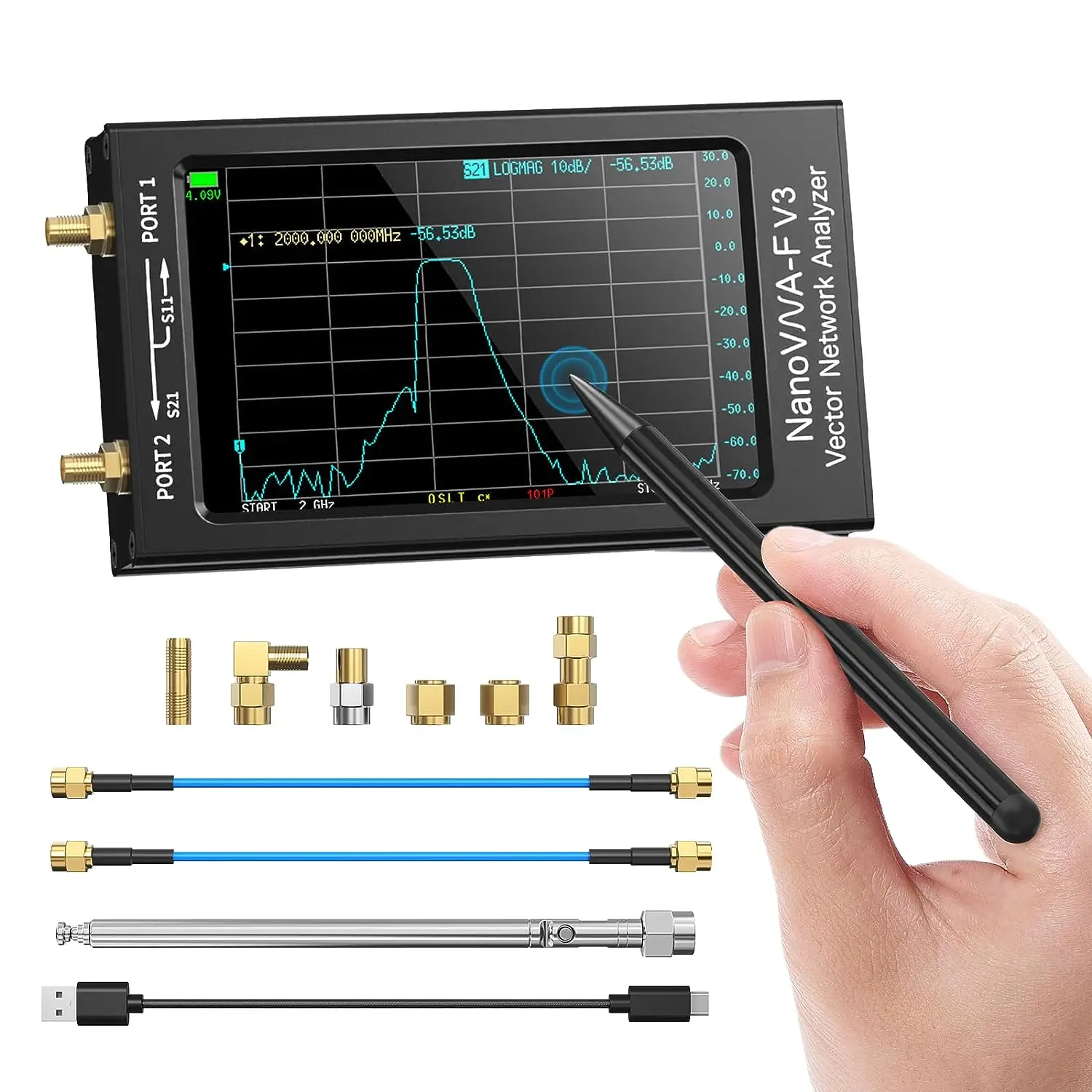New NanoVNA-F V3 Vector Network Analyzer 1MHz-6GHz 4.3 Inch HF VHF UHF VNA Antenna Analyzer Measuring S-Parameter Voltage SWR - Image 7