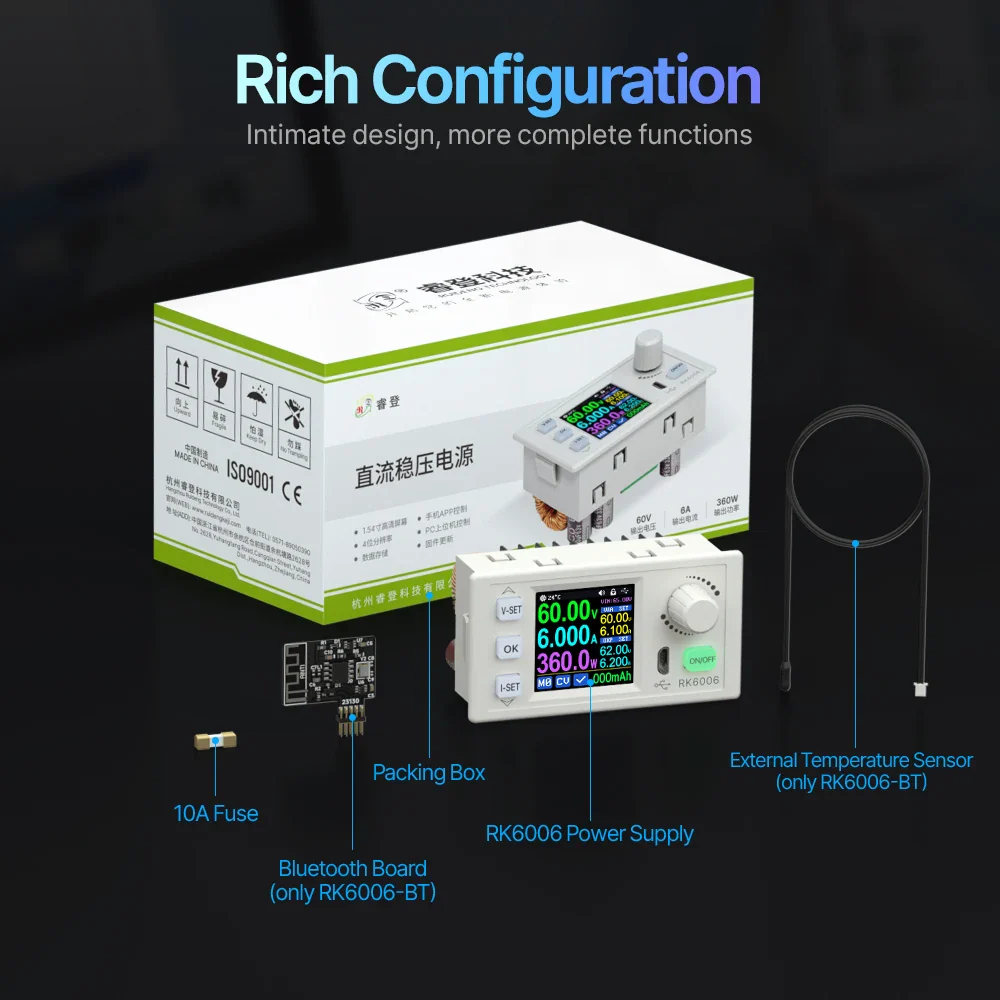 RK6006 DC Regulated Power Supply 6A 60V DC to DC Step Down Voltage Bench Firmware Upgrade USB Stabilized Voltage Buck Converter - Image 5