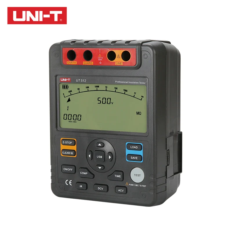 UNI-T Insulation Resistance Tester UT512 500V--2500V Earth Ground 1MΩ~100GΩ Ohm Meter AC DC Voltmeter - Image 3