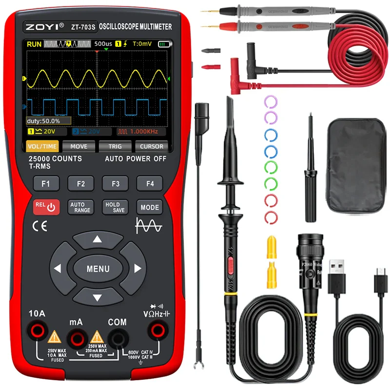 ZOYI Two-channel oscilloscope ZT-703S multifunction signal generator 3-in-1 high-precision electrician - Image 7